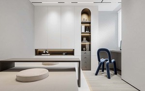 Armoire en bois moderne laquée blanche intégrée, armoire de luxe sur mesure, ensemble de meubles de chambre à coucher, dressing - Product Image 2