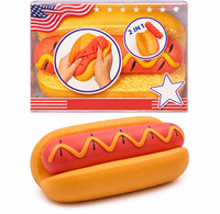 Jouet Squishy Géant Hot Dog 2-en-1 Détachable, Jouet Sensoriel Alimentaire Anti-Stress, Cadeau de Fête pour Enfants et Adultes