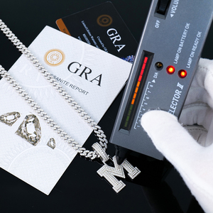 D VVS Moissanite ile 925 gü<span class=keywords><strong>m</strong></span>üş mektup <span class=keywords><strong>M</strong></span> kolye moda Hip Hop takı GRA sertifikası ile buzlu Out Charm kolye & Charms - Product Image 4