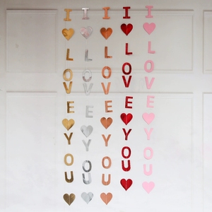 Ghirlanda di Cuori 'I Love You' in Carta, Decorazione Sospesa per San Valentino, Matrimoni, Addii al Nubilato, Feste, Arco di Palloncini, Decorazioni - Product Image 1