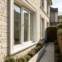 Ventana Abatible de UPVC de Gran Apertura y Ventilación Máxima para Extensión de Terraza, Ángulo de Apertura Ajustable