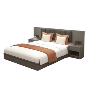 Moderno Económico Hotel Dormitorio Muebles Conjunto Individual Doble Tamaño Base de Madera Plataforma Marco de Cama Cabecero Mesitas de Noche Armario - Product Image 5