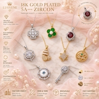 LUOYUNE 2026 Collier Pendentif Tendance en Laiton Plaqué Or 18K avec Breloque Fleur Tournante Flocon de Neige Zircon Cubique pour Vente en Gros aux Boutiques
