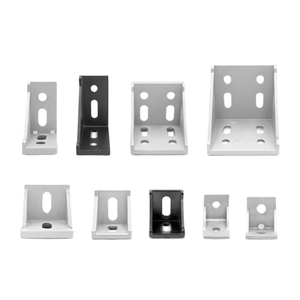 Soporte de Ángulo en L con Orificios Ranurados, Anodizado en Negro y Plata, Precio de Fábrica, Compatible con ODM y OEM, Logotipo Personalizado - Product Image 1