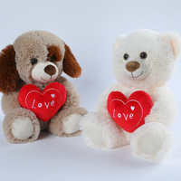 Ours en peluche coeur rouge petit velours je t'aime saint valentin ours en peluche jouet enfants femme petite amie cadeau