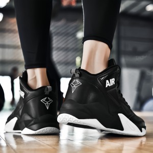 Nouvelles Chaussures de Basketball Montantes Premium pour Hommes 2026 – Noir et Blanc, Antidérapantes, Respirantes, pour Entraînement en Extérieur - Product Image 5