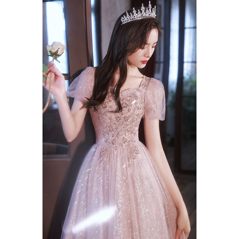 elegant dinner dresses Dusty Pink Pintuck Gathered Dress — Cotton Girls Dress main image 1