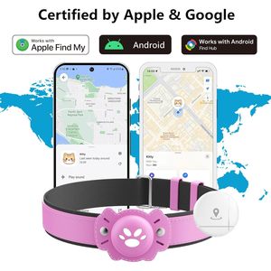 Rastreador GPS Inteligente para Gatos BONSO, Color Rosa, Batería Recargable, Resistente al Agua, Rastreo en Tiempo Real para Mascotas, iOS y Android - Product Image 4
