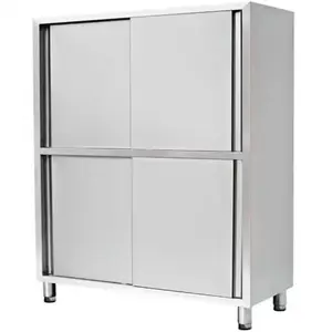 Armoire de rangement pour bols de cuisine commerciale à 4 portes Armoire de travail en acier inoxydable avec tiroirs