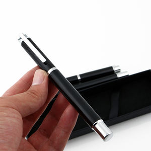 Stylo bille en acier inoxydable noir de haute qualité, largeur d'écriture 1,0 mm, logo personnalisable pour cadeaux d'affaires - Product Image 5