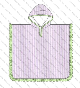 Robe de plage en seersucker assortie pour sœurs, serviette de plage d'été, maillot de bain à capuche, ensemble assorti - Product Image 4