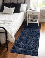 Tapis de cuisine marocain noir 2x6 Tapis géométrique lavable pour entrée Tapis antidérapant bohème doux pour salle de bain