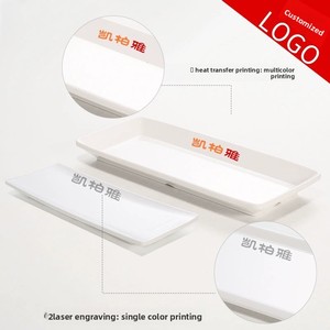 <span class=keywords><strong>Vajilla</strong></span> Rectangular Blanca de Estilo Occidental para Postres, Sushi y Pasteles, Diseño Minimalista, Económica y Popular - Product Image 4