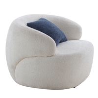 Fauteuil pivotant individuel personnalisé, fauteuil barillet confortable pour salon, fauteuil rond en bouclette, fauteuil d'appoint circulaire en sherpa