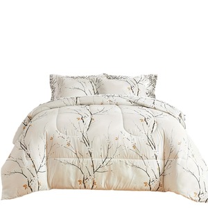 <strong>Plum</strong> Blossom Printed 100% Microfiber 3-Piece Comforter Set - Product Image 3