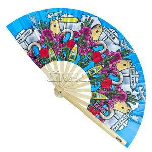 Tùy Chỉnh 13-Inch Cá Nhân Tre In Ấn Rave Fan Tiếng Ồn Lớn Tiếng Ồn Câm Fan Với Lớn Cầm Tay Nhảy Múa Biểu Tượng Thăng Hoa - Product Image 3