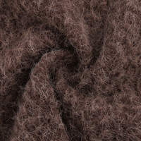 Tissu en velours peluche tricoté en interlock YVES 100 % polyester 325 g/m² de poids moyen, type Victoria Fleece, pour manteau d'hiver