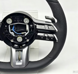 Volant sport en fibre de carbone forgé à fond plat avec palettes de changement de vitesse chauffantes pour Mercedes A45 C63 W177 W205 - Product Image 4