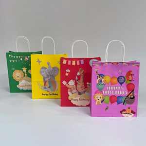 Sacs en papier kraft brun prêts à être expédiés pour l'emballage de cadeaux d'anniversaire, sacs en papier recyclables en stock, vente directe d'usine - Product Image 2