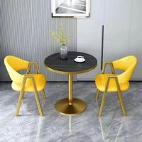 Table de conférence moderne de luxe au design simple et personnalisé, petite table ronde et ensemble de chaises pour 2 personnes