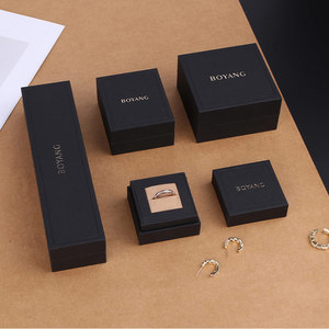 Boyang Custom Design Luxury Gift Paper <b>Black</b> Earing Ring <b>Boxes</b> Jewellery Packaging - Product Image 4