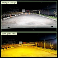 Focos LED JHS de 10 Lentes, Alta Potencia 90W, Blanco y Amarillo, con Ventiladores, Faros Delanteros Impermeables, Luces Antiniebla para Auto, Motocicleta y Camión