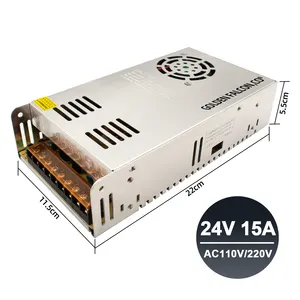 Fuente de alimentación conmutada de 24V y 15A, transformador de potencia para tira de luces Led, cámara CCTV, CA de 110V/220V a CC de 24V y 360W