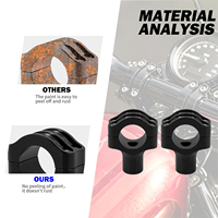 Stang sepeda motor 1.25 inci, Kit dudukan klem stang sepeda motor untuk Harley Softail Dyna Touring Sportster XL Honda Kawasaki