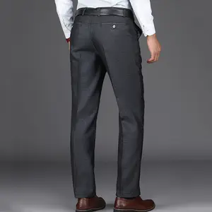 ชุดสูทผ้าฝ้ายสีดำมีแถบข้างสำหรับผู้ชาย,จั๊มสูทชิโนกางเกงแบบปรับขนาดได้กางเกงลำลอง