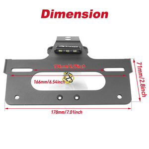 Waximoto Fit pour Triumph <span class=keywords><strong>Tiger</strong></span> <span class=keywords><strong>660</strong></span> <span class=keywords><strong>Sport</strong></span> Aftermarket Numéro en aluminium Support de plaque d'immatriculation Support Fender Eliminator Tail Tidy - Product Image 5