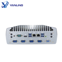 Pc industrial sin ventilador de bajo coste, i7-6700T Intel con puerto Gigabit Ethernet 1 * VGA 1 * HD GPIO 2 * RS485 COM, compatible con puerto Lunix