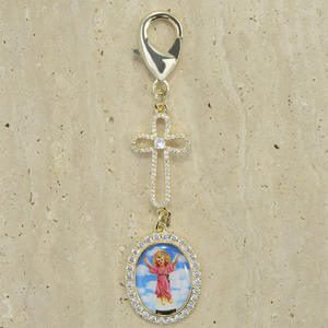 Llaveros de cruz <span class=keywords><strong>crucifijo</strong></span> de metal italiano, bolsas a granel, accesorios <span class=keywords><strong>para</strong></span> coche, colgante religioso espiritual, dijes de cristal de circonita DIY <span class=keywords><strong>para</strong></span> coche - Product Image 6