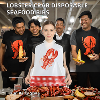 Bavoir jetable en plastique Chicingyou pour adultes, motif homard et crabe - Accessoires amusants pour fête de fruits de mer