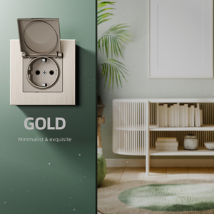 EU nhà tường điện ổ cắm điện phòng tắm tấm Tường không thấm nước 16A 250V 2P + E duy nhất Ổ cắm điện vàng đen grey - Product Image 4