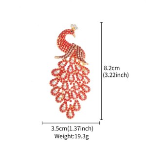 Broche de Pavo Real 2026, Estilo Étnico Vintage, con Pedrería, Chapado en Oro Rosa, para Niñas y Mujeres, de Aleación, para Bodas, Fiestas y Compromisos - Product Image 5
