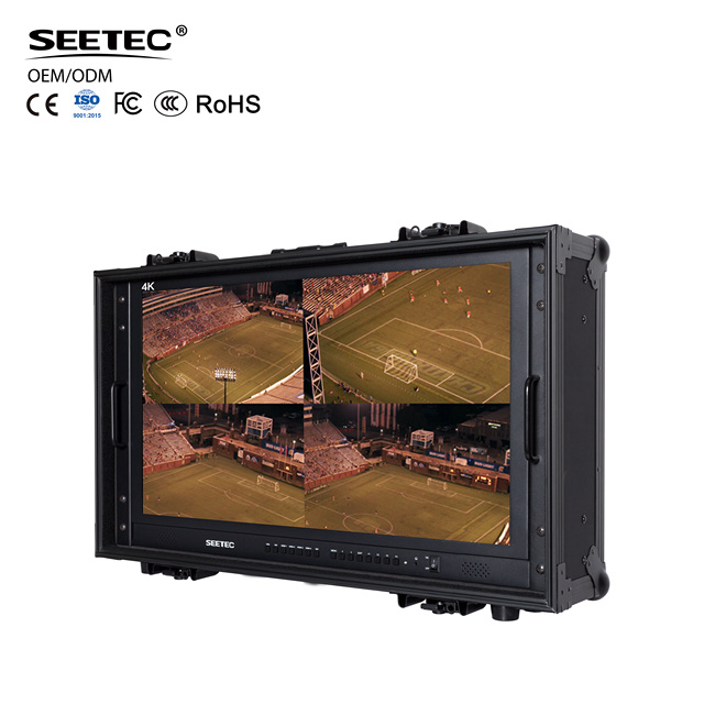 SEETEC 4K280-9HSD-CO 28" 4K UHD IPS Broadcast Director Monitor Quad for Split Focus Assist Built-in Speaker Desktop Use Metal
