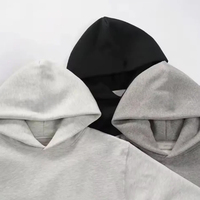 Polar Pamuk Karışımı Büyük Beden Düşük Omuzlu Kapüşonlu Erkek Sweatshirt Sokak Giyim Minimalist Harfli Yama Hemen Gönderime Hazır