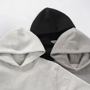 Fleece Cotton Blend Oversized Drop Shoulder Hoodies <b>Men</b> <b>Pullover</b> Sweatshirt Streetwear Minimalist Letter Patch Ready to Ship - Product Image 4