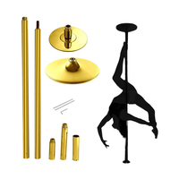 Vente en gros usine : Barre de pole dance 2-en-1 dorée de 45 mm, rotative et statique, qualité professionnelle pour studio, salle de sport, club