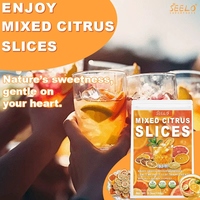 Gemengde gedroogde citrus tabletten. Bevat 4 soorten gedroogde citrusvruchten: sinaasappelschijfjes, citroenschijfjes, limoenschijfjes, grapefruitschijfjes