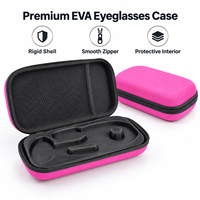 Étui portable rigide en EVA pour lunettes avec fermeture éclair et compartiments moulés pour lunettes, écouteurs et petits accessoires – Rangement quotidien