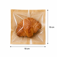 Sacs à pain en papier kraft imprimés en héliogravure, résistants à l'humidité, jetables, pour emballage alimentaire, pour toasts et beignets, vente en gros