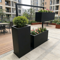 Jardinière rectangulaire en acier inoxydable 304 galvanisé et thermolaqué, durable, pour jardinage, vente en gros directe usine