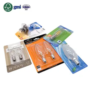 Fsc certificata appendiabiti Custom con carta di intestazione con foro stampato doppio imballaggio in Blister di plastica per lampadine a Led Blister Packaging Pack