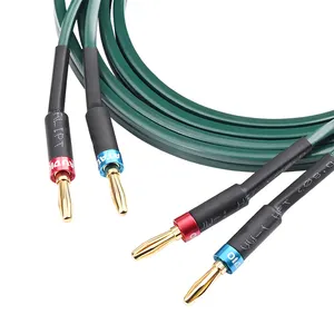 One piece HiFi speaker audio cable ATAUDIO high quality Pure copper speaker wire with banana plug Y plug