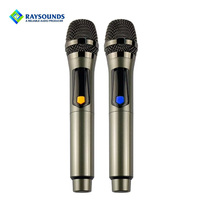 2 micros sans fil UHF Studio USB pour karaoké, pour les discours en public, accessoires et pièces couramment utilisés, microphones