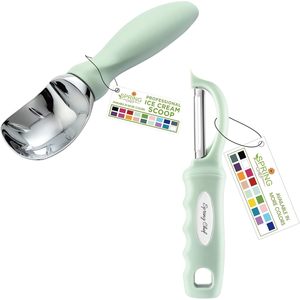 Pelapatate girevole professionale Premium primavera Chef pelapatate comodo manico cucchiaio per gelato pistacchio frutta verdura strumenti - Product Image 5