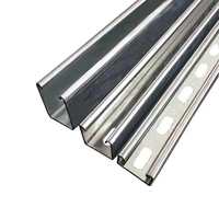 Rail de guidage en acier galvanisé en forme de C, robuste, pour porte coulissante avec support triangulaire