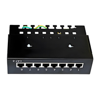 Panneau de brassage réseau professionnel blindé 8 ports Cat5e/Cat6/Cat.6A RJ45 mural pour centre de données, bureau et projets de vidéosurveillance