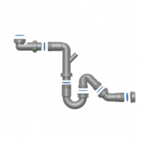 Tuyau d'évacuation universel moderne pour évier de cuisine Tuyau siphon en PP en forme de U avec installation facile et garantie 1 an